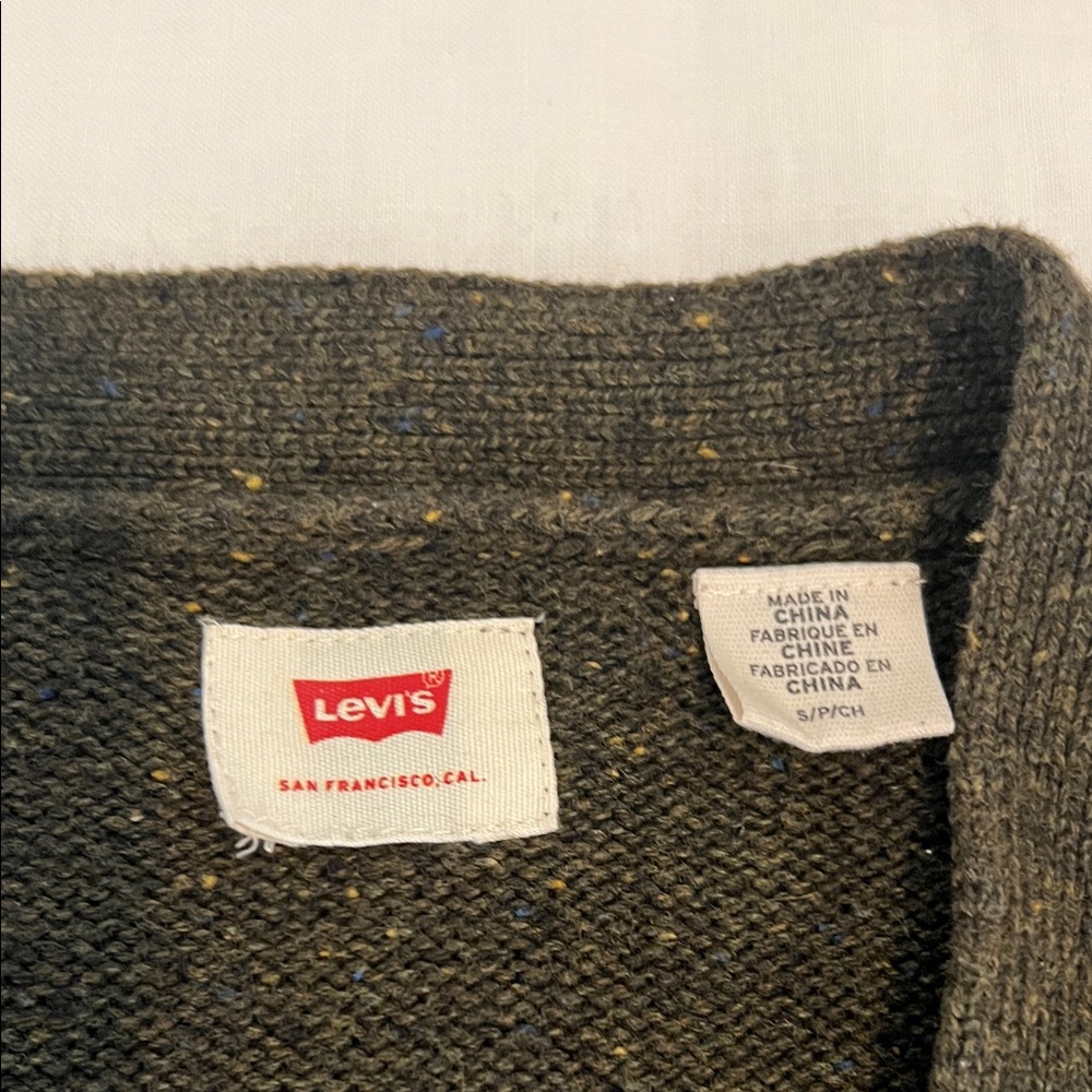 Levi's Charcoal Cardigan Sweater for Men - Picture 2 of 3